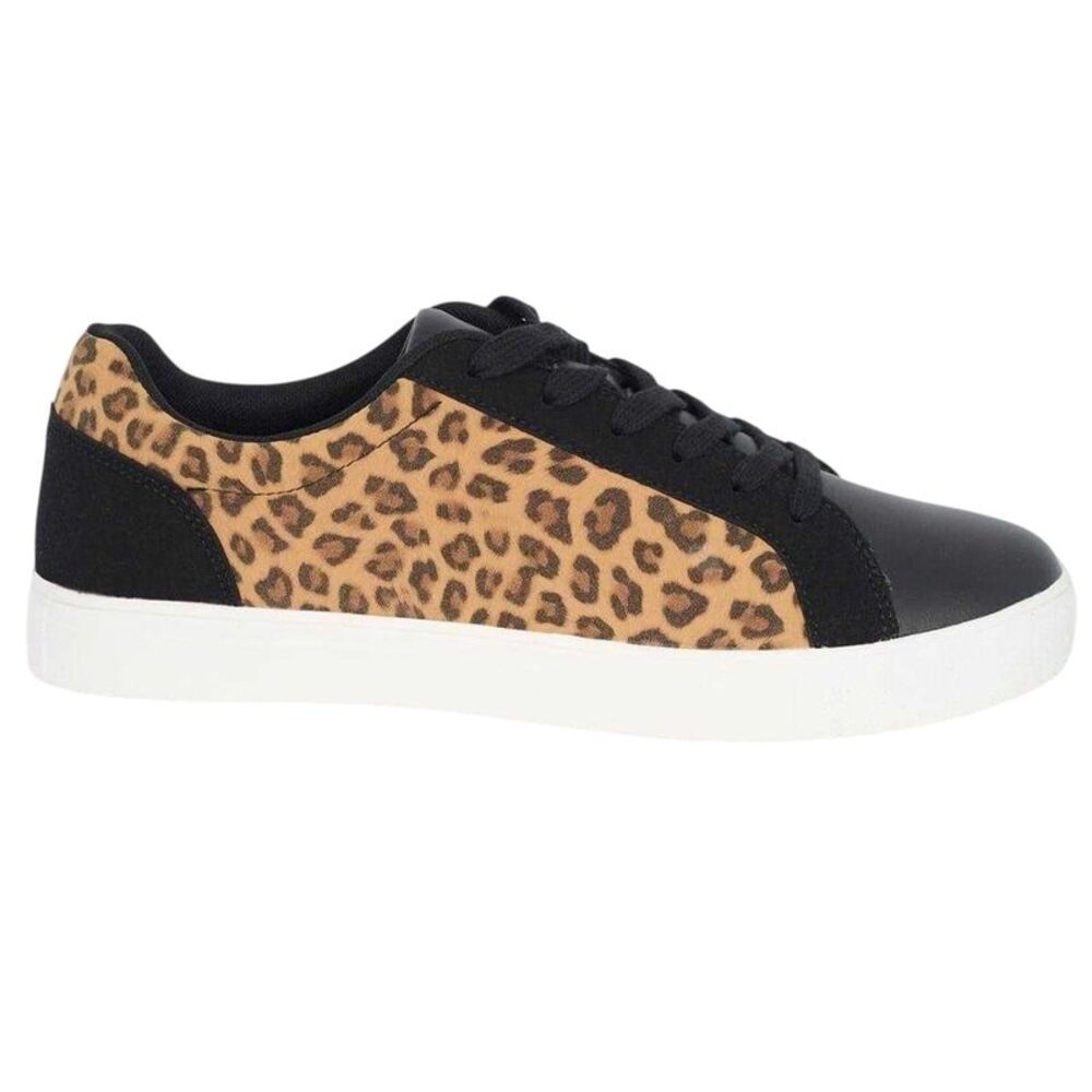 Brave Soul Mens Leopard Print Sneakers / Black/Leopard